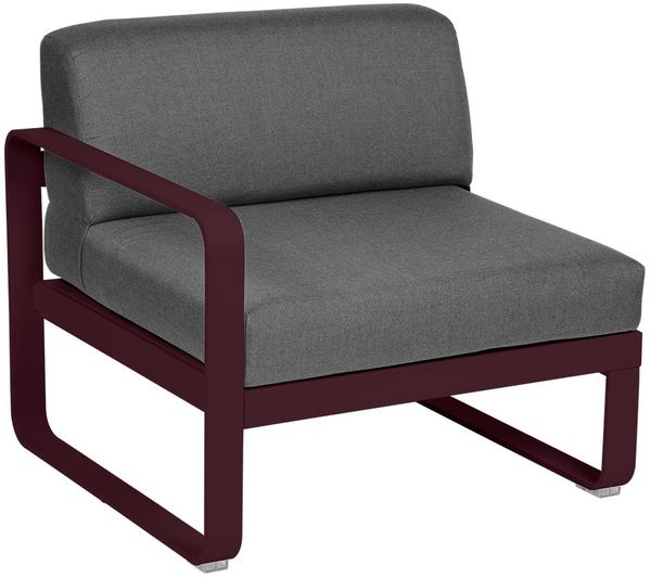 Bellevie Lounge 1-Sitzer Modul B9 Schwarzkirsche A3 Graphitgrau Links