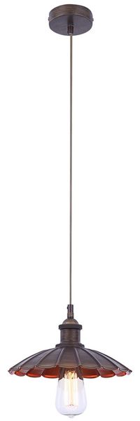 Hängeleuchte, Glas gewellt, braun, D 25 cm