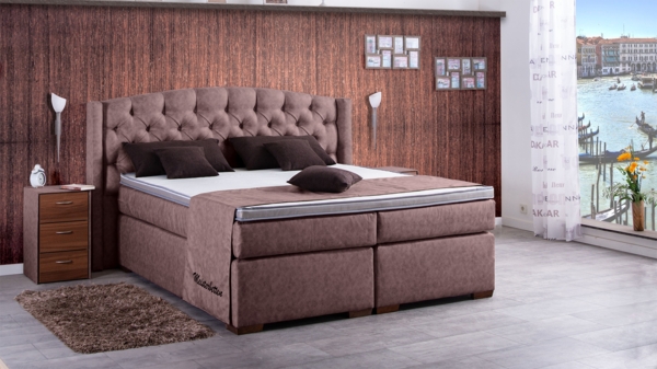 Meisterbetten Boxspringbett Magi 180x200 in MS-Alt Rose, Matratzenbezug Nano, Ergoflex-Topper