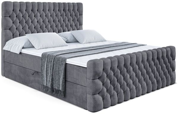ALTDECOR Boxbett DAISY-Z (Multipocket-Matratze H4, H3 Matratze Bonellfederung, Topper, Kopfteil), Doppelbett mit Fußteil