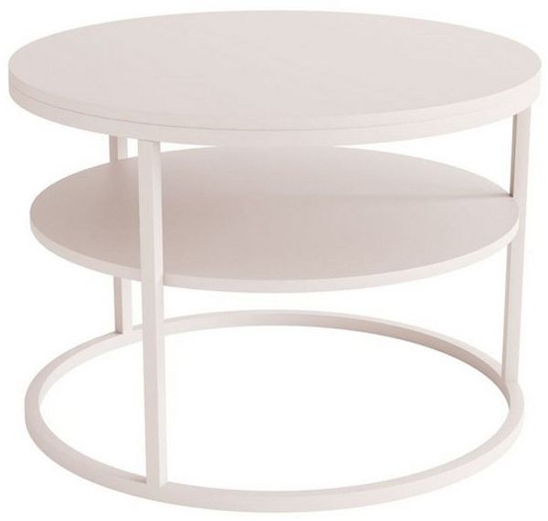 yourhouse24 Couchtisch Inez SLIM MATT, Kaschmir Matt, Ø 60 cm (Couchtisch Inez SLIM MATT), Matt Tischplatte