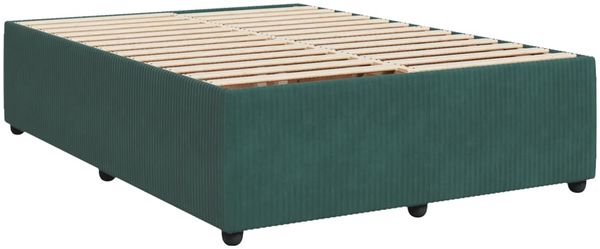 vidaXL Boxspringbett mit Matratze Dunkelgrün 160x200 cm Samt 3294679 Bild 9