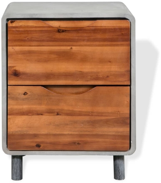 vidaXL Nachttisch Beton Massivholz Akazie 40x30x50 cm 244994