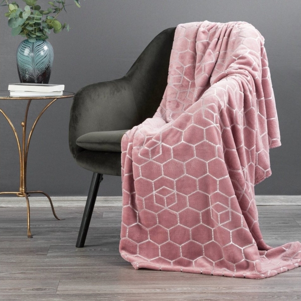 Wohndecke MALIBU 150 x 200 cm – superweich & stilvoll, Eurofirany, Decke mit modernem Wabenmuster und glänzendem Effekt Bild 2