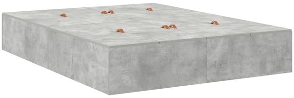 vidaXL Aufbewahrungsbettgestell Beton Grau 140 x 190 cm Holzwerkstoff 3335432 Bild 8