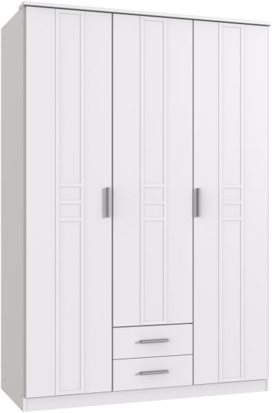 Kleiderschrank >BORKUM< (BxH: 135x199 cm) in WEISS - 135x199cm (BxH)