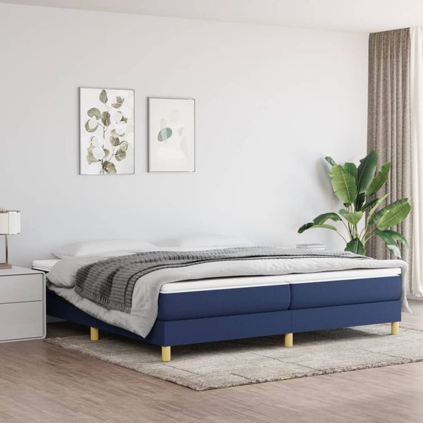 Polsterbett 25 x 200 x 200 cm Stoff Blau