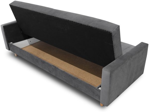 Schlafsofa Sara - Sofa mit Bettkasten und Schlaffunktion, Bettsofa, Schlafcouch mit Holzfüße, Velours (Pink (Kronos 29)) Bild 4