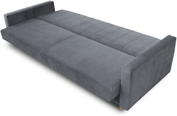 Schlafsofa Sara - Sofa mit Bettkasten und Schlaffunktion, Bettsofa, Schlafcouch mit Holzfüße, Velours (Pink (Kronos 29)) Bild 3