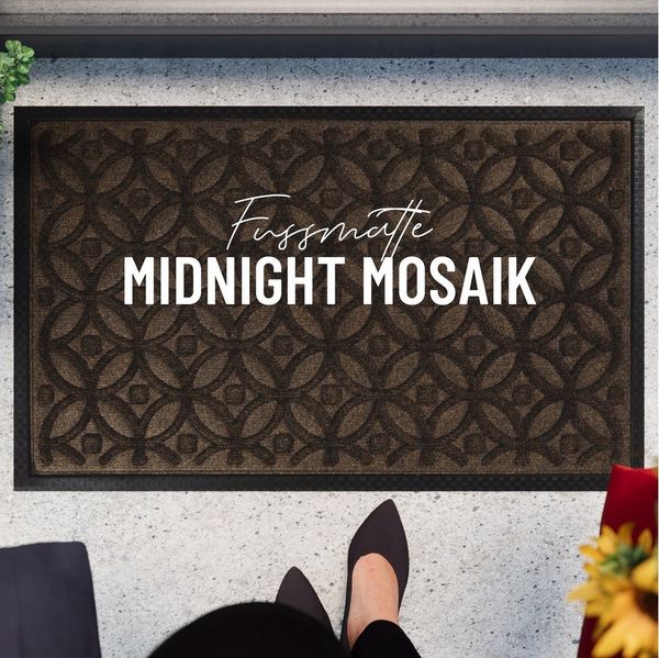 Wecon home Fußmatte Midnight Mosaic, rechteckig, Höhe: 4 mm, pflegeleicht, rutschfest, Ornamente, Innen & Außen, Schmutzfangmatte