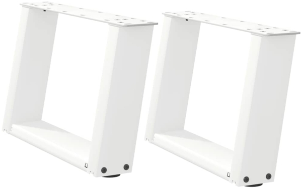 vidaXL Couchtischbeine U-Form 2 Stk. Weiß 50x(30-31) cm Stahl 4012745