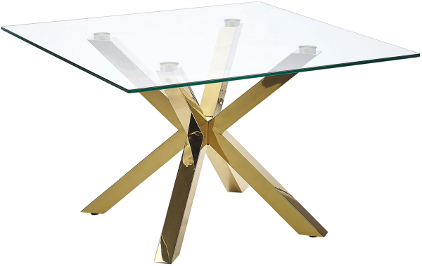 Couchtisch Glas Gold quadratisch 70 x 70 cm STARLIGHT