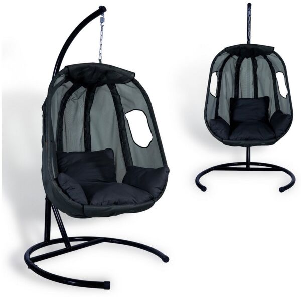 CCLIFE Hängesessel Hängesessel mit Gestell Kissen Hängeschaukel Indoor Outdoor,120 kg