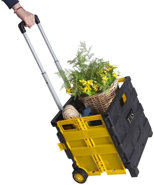 BURI Klappbare Rollbox Einkaufskorb Kofferraumbox Aufbewahrungsbox Rollenbox Trolley