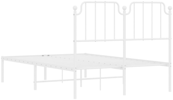 vidaXL Bettgestell mit Kopfteil, Metall, Weiß, 120x190 cm Bild 7