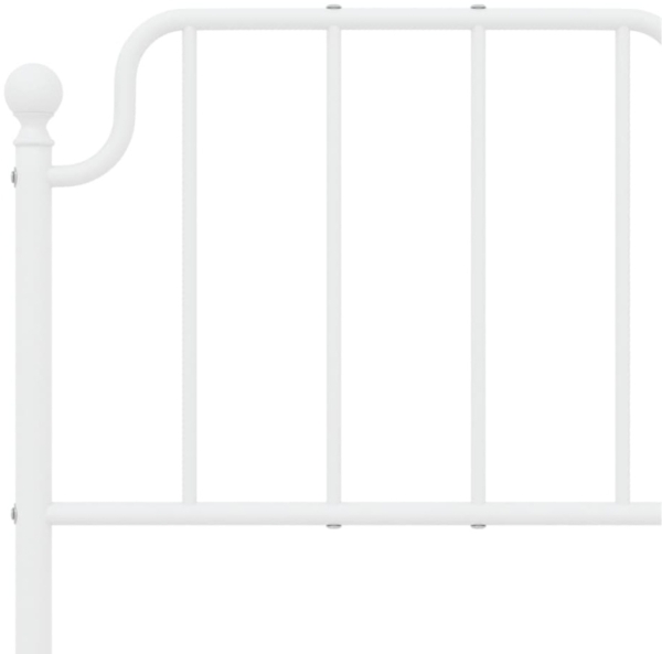 vidaXL Bettgestell mit Kopfteil, Metall, Weiß, 120x190 cm Bild 5