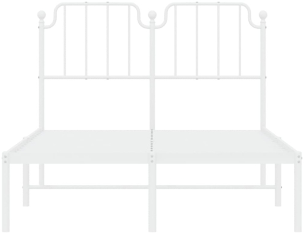 vidaXL Bettgestell mit Kopfteil, Metall, Weiß, 120x190 cm Bild 8