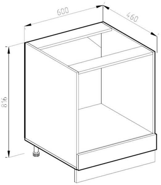 Herdumbauschrank R-Line Rot 60 cm J-Shape AP Marmor Vicco Bild 3