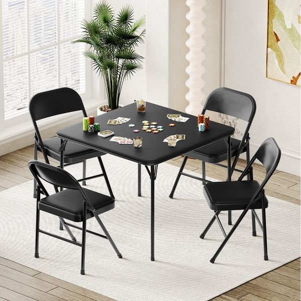 GarveeMore Klapptisch Spieltisch Klappbar Esstisch Gartentisch mit PU Tischplatte