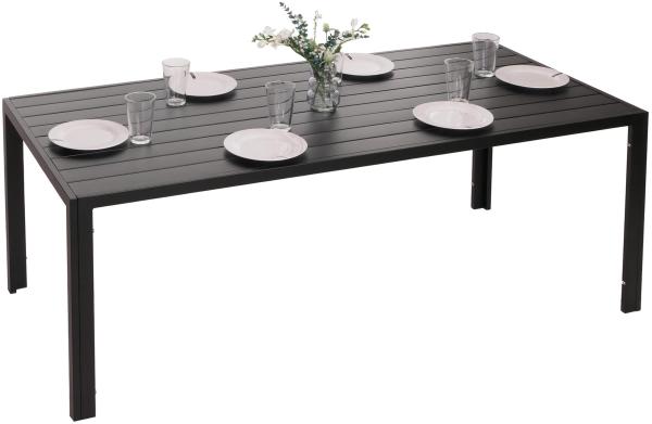 Alu-Esstisch HWC-N40, Tisch Bistrotisch Gartentisch Balkontisch, wetterfest 180x80cm ~ anthrazit