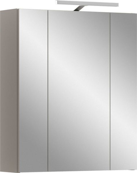 welltime Spiegelschrank Florenz, Spiegelschrank inkl. Beleuchtung, Kaschmir, 3-türig