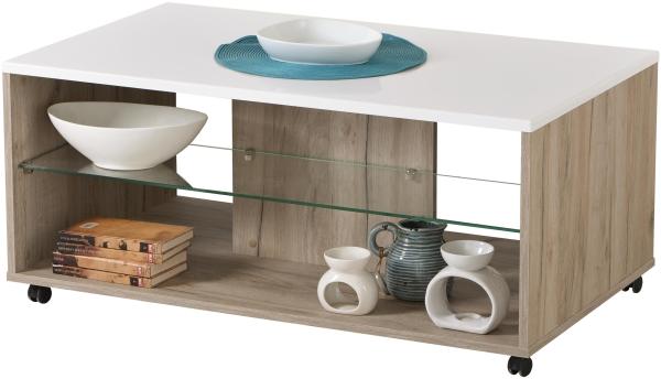 Couchtisch >Becej< in Grey Oak - 101x41,5x60cm (BxHxT) Bild 2