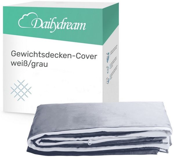 Dailydream Gewichtsdecke Ersatzbezug für Gewichtsdecke, premium Baumwolle, waschbar, Füllung: ohne Füllung, Ersatzbezug aus hochwertiger Baumwolle und Eckbändern