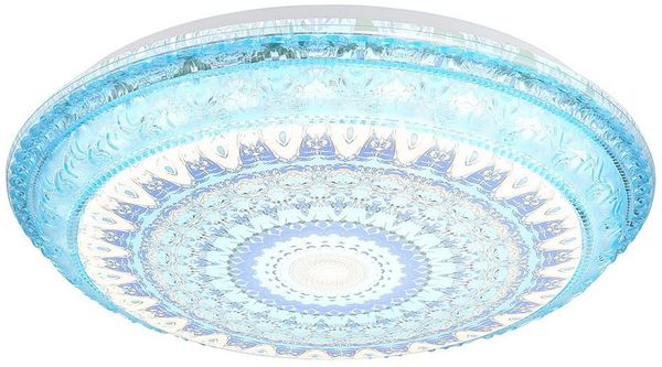 GLOBO LIGHTING LED Deckenleuchte, LED-Leuchtmittel fest verbaut, Kaltweiß, Warmweiß, Neutralweiß, Tageslichtweiß, Farbwechsel, LED Deckenlampe Wohnzimmerlampe blau Metall CCT Memoryfunktion D 39 cm