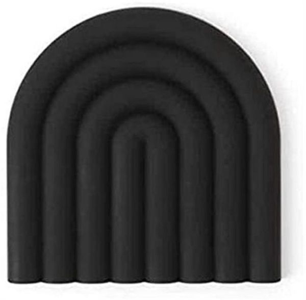 OYOY Topfuntersetzer Rainbow Trivet, Schwarz Untersetzer hitzebeständig Silikon Regenbogen Design 15x15 cm