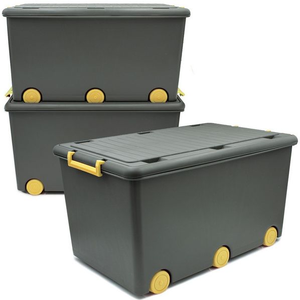 Babykajo Aufbewahrungsbox (Boxen mit Rollen, 3 St, mit 50L Volumen), Stapelbloxen, Aufbewahrungsboxen, Box zum Aufbewahren