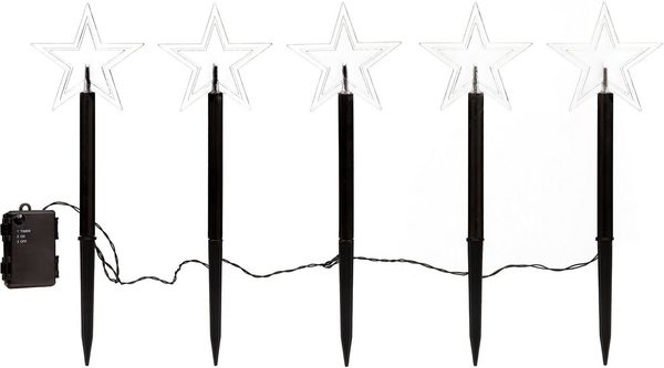 IC Winterworld LED Stern Weihnachtsstern, Weihnachtsdeko, Gartenstecker mit Timerfunktion, für den Innen- und Außenbereich