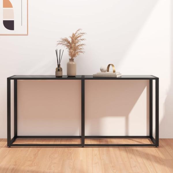 vidaXL Konsolentisch Schwarz 160x35x75,5 cm Hartglas 331679