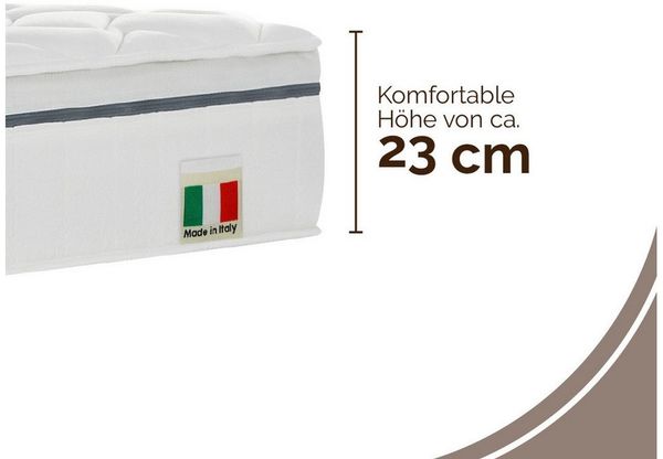 Komfortschaummatratze 23cm, Wave 3D, Wendematratze mit zwei Härtegraden, DI QUATTRO, 23 cm hoch, (1-tlg), Matratze in H2+H3 & H4+H5, 90x200, 140x200 und weitere Größen