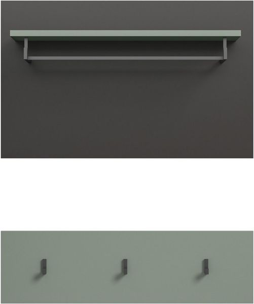 Home affaire Garderobenpaneel REHAT, TOPSELLER!, 2-teilig, bestehend aus: Paneel & Hakenleiste (1 St, in verschiedenen Farben erhältlich), Paneel, Hakenleiste, Wandboard, Garderobe, Garderobenleiste