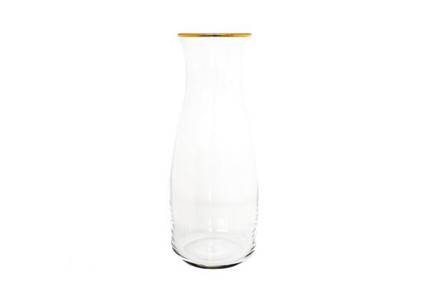 Pasabahce Amphora Karaffe mit Gold Umrandung aus Glas 1,18 L Transparent 1 Stück