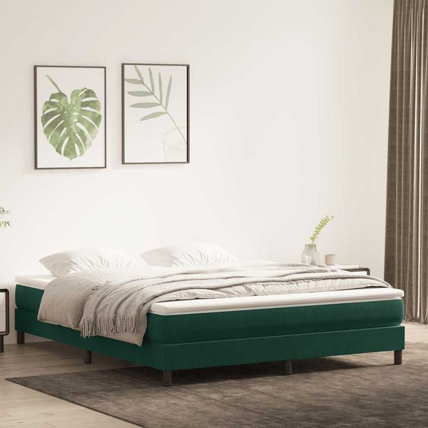 vidaXL Boxspringbett ohne Matratze Dunkelgrün 180x220 cm Samt 3315888