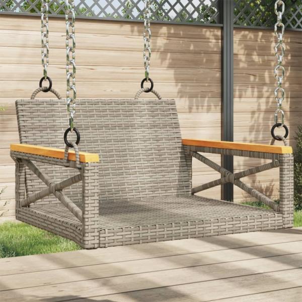 vidaXL Hängesessel Grau 63 x 62 x 40 cm Poly Rattan 368171