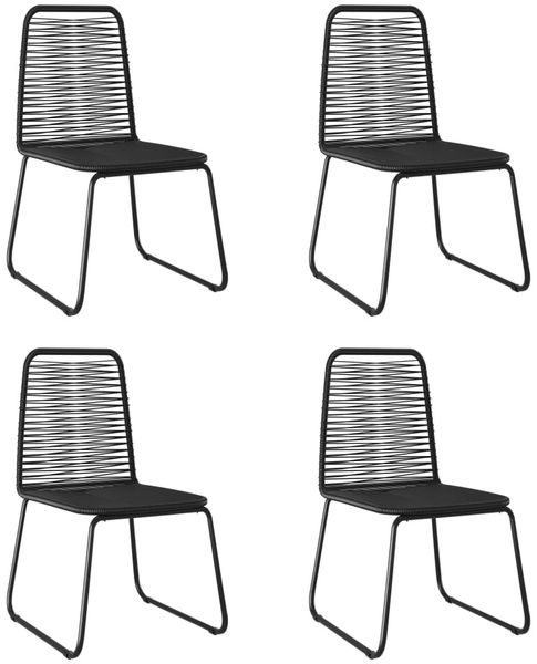 vidaXL Gartenstühle 4 Stk. Poly Rattan Schwarz 313112