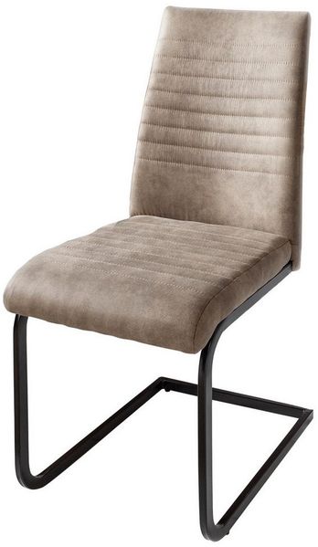 riess-ambiente Freischwinger APARTMENT taupe / schwarz (Einzelartikel, 1 St), Esszimmer · Microfaser · Metall · Industrial