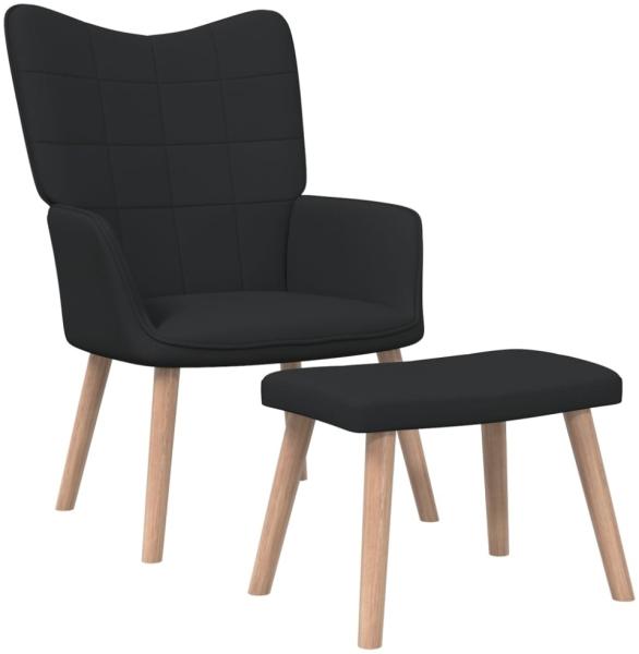 vidaXL Relaxsessel mit Hocker Schwarz Stoff [327936]