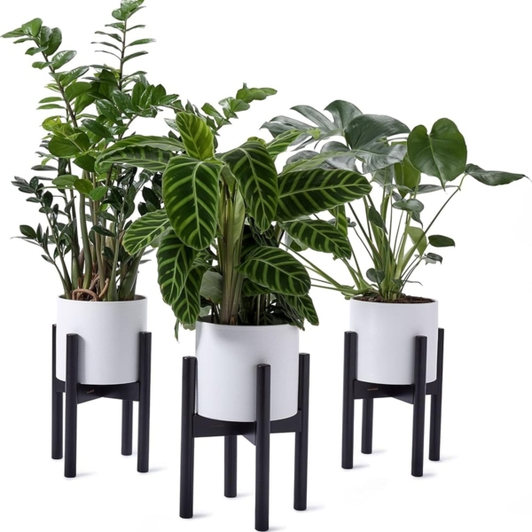 Lumaland Blumenständer Lumaland Blumenständer aus Bambus (3 St), aus Bambus gefertigt und einstellbar in der Breite von 23-31 cm