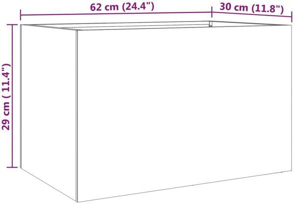 vidaXL Pflanzkübel Silbern 62x40x39 cm Edelstahl 841599 Bild 11