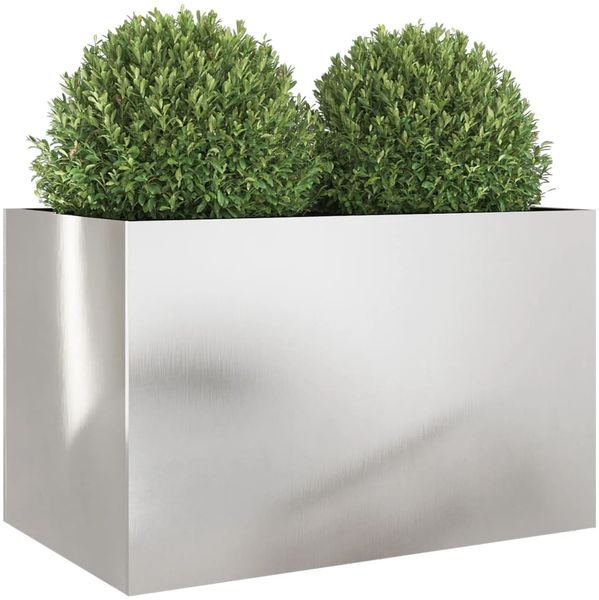 vidaXL Pflanzkübel Silbern 62x40x39 cm Edelstahl 841599 Bild 4