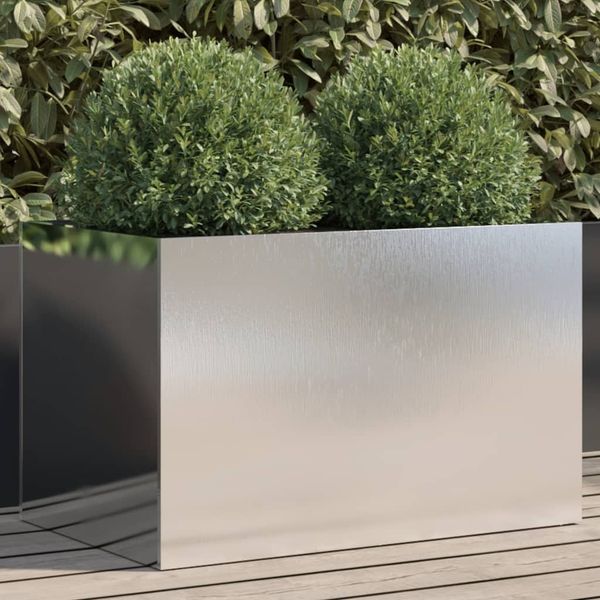 vidaXL Pflanzkübel Silbern 62x40x39 cm Edelstahl 841599