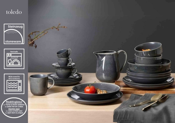 Ritzenhoff & Breker Toledo Kaffeetasse mit Untertasse 220 ml 6er Set