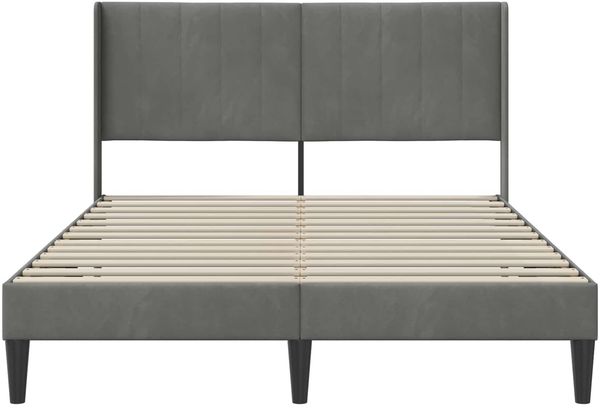 vidaXL Bettrahmen mit Kopfteil Dunkelgrau 120 x 190 cm Samt 42027492 Bild 4