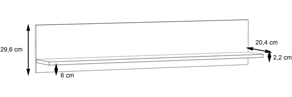 FORTE Como Wandpaneel, Holzwerkstoff, Grau/Braun/Braun, 149,8 x 28,5 x 21,5 cm Bild 4