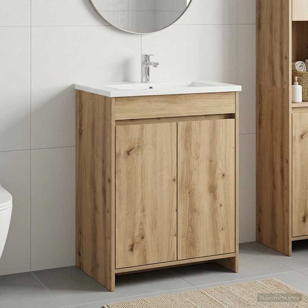 vidaXL Badunterschrank Artisan-Eiche 56 x 37,5 x 81 cm Holzwerkstoff 890783