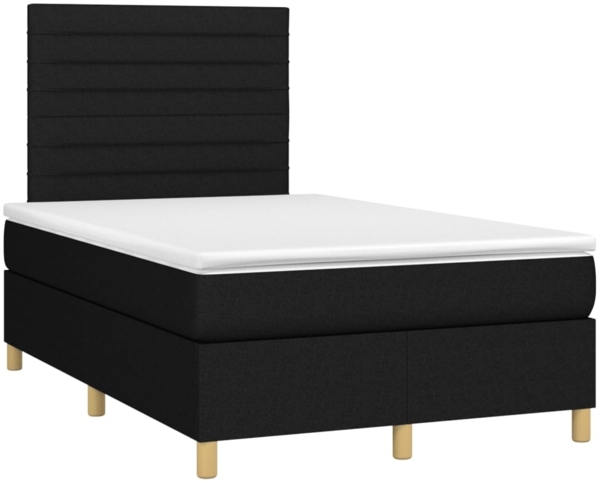 vidaXL Boxspringbett mit Matratze Schwarz 120x190 cm Stoff 3269939