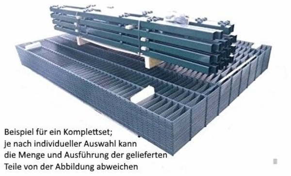 Doppelstabmattenzaun-Set / Anthrazit / 123cm hoch / 160m lang Stärke 6/5/6 Bild 2
